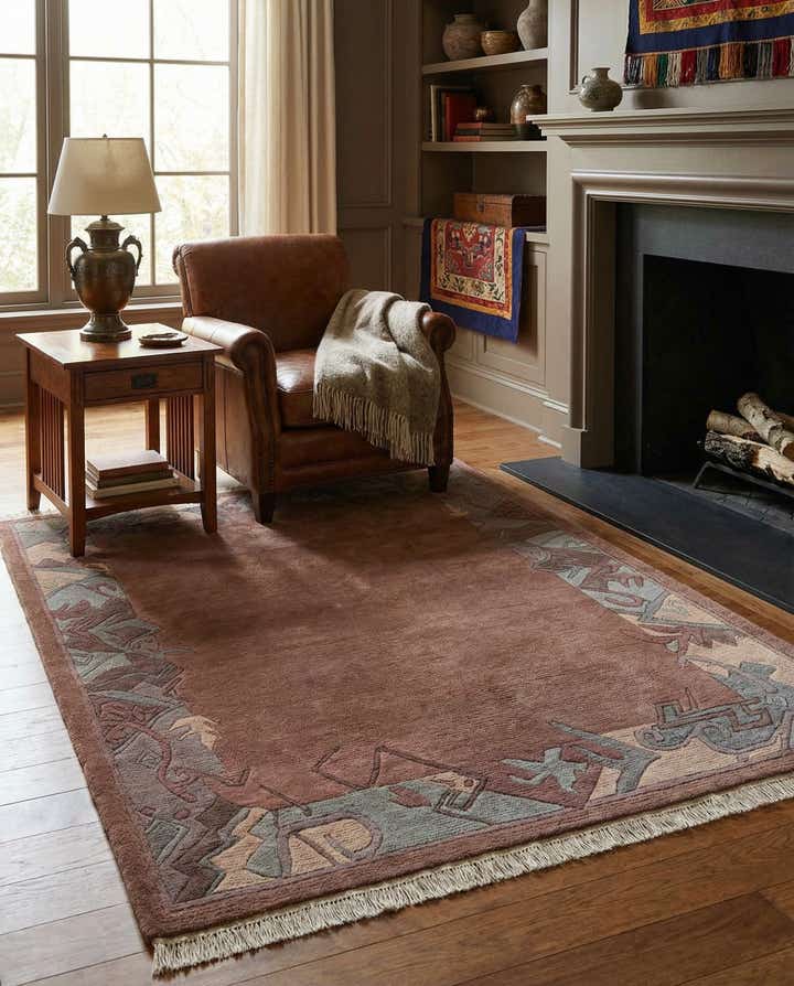 4' 3 x 6' Hand Knotted Tibet Wool Rug