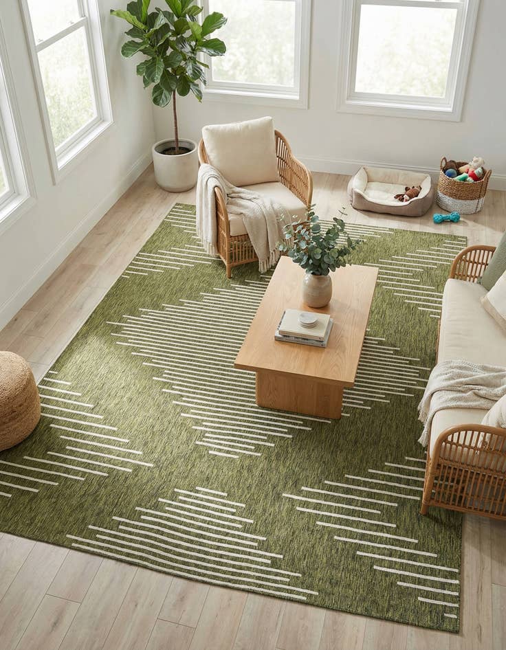 Detail image of 9' x 12'  Washable Modern Indoor / Outdoor Rug
