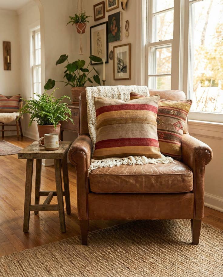 Detail image of 2' 5 x 2' 5 Hand Woven Pillow Wool Square Rug