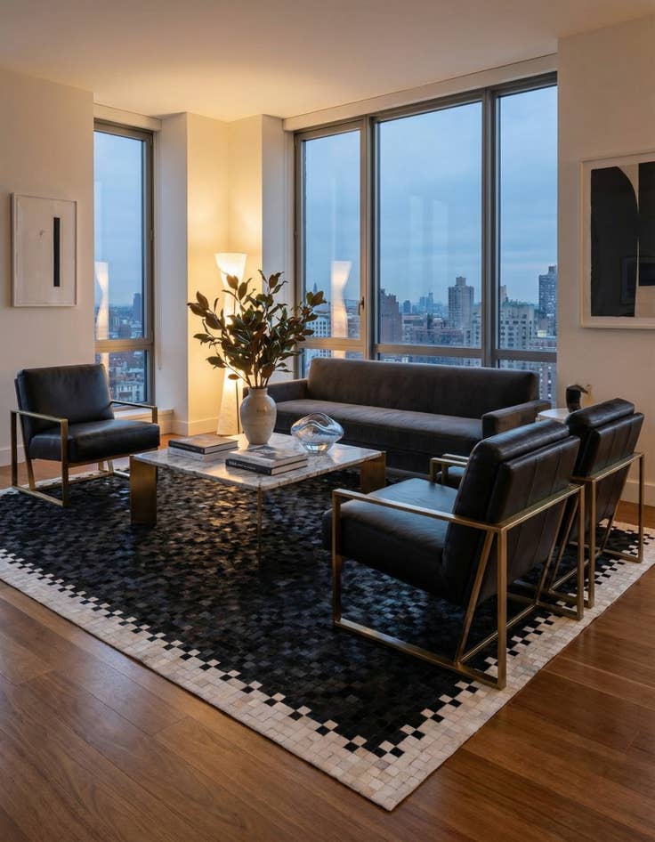 Detail image of 8' 1 x 9' 11 Cowhide Stocks Rug