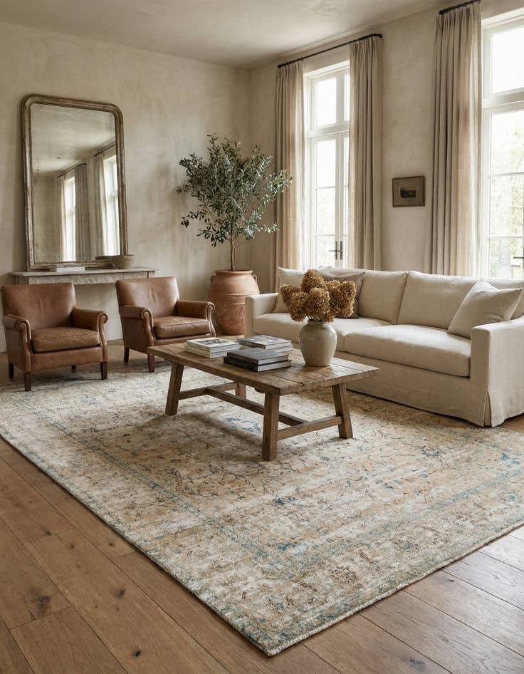 Detail image of 9' 1 x 12' 9  Hand Knotted Ultra Vintage Persian Wool Rug