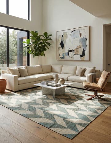 8' 6 x 9' 6 Hand Woven Kilim Modern Wool Rug