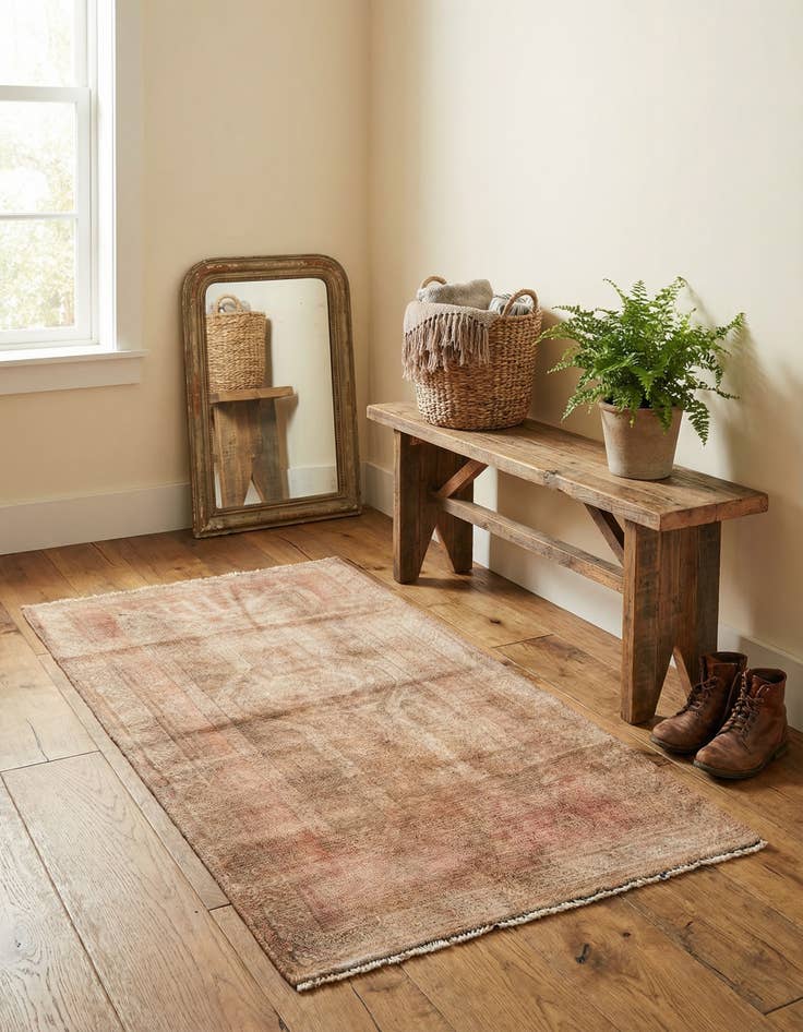 Detail image of 2' 10 x 4' 7  Hand Knotted Ultra Vintage Persian Wool Rug