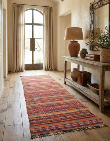 4' x 9' 1 Hand Woven Kilim Fars Wool Runner Rug