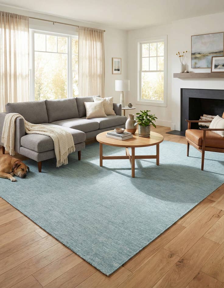 Detail image of 7' 10 x 11'  Washable Solid Indoor / Outdoor Rug