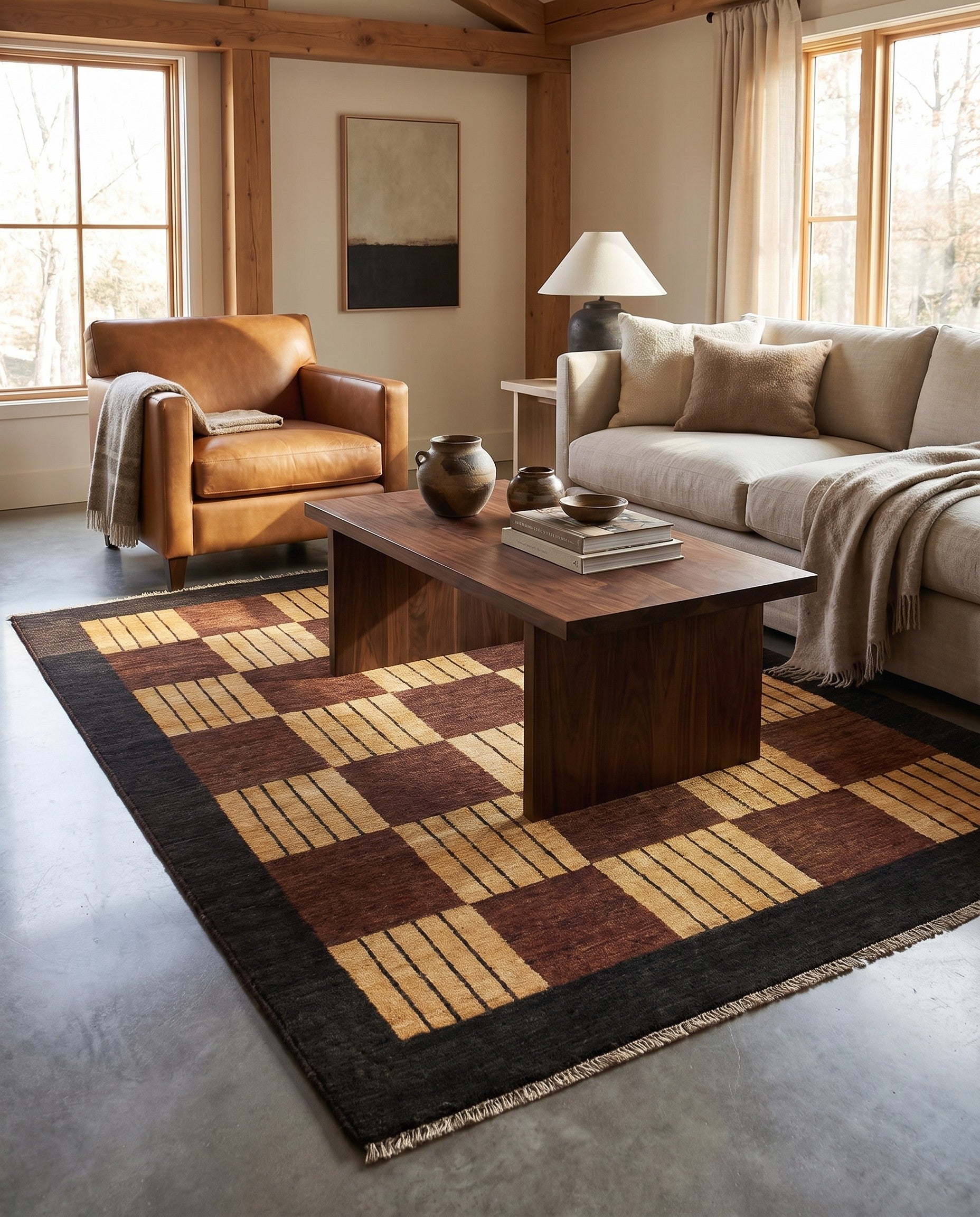 4' 10 x 6' 6 Hand Knotted Kashkuli Gabbeh Wool Rug