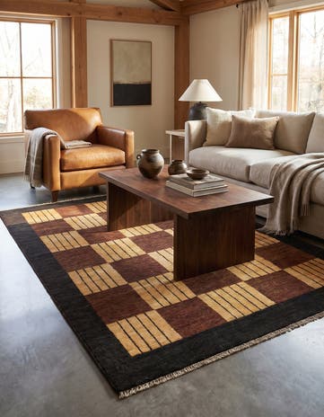 4' 10 x 6' 6 Hand Knotted Kashkuli Gabbeh Wool Rug