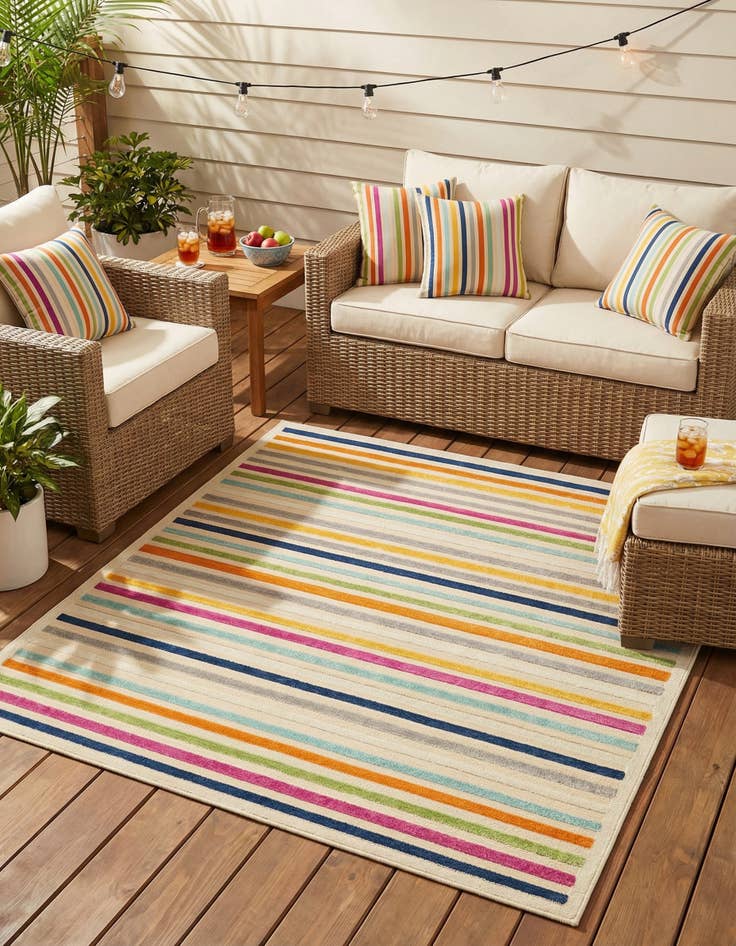 Detail image of 7' 10 x 7' 10 Easy-Clean Aruba Indoor / Outdoor Square Rug