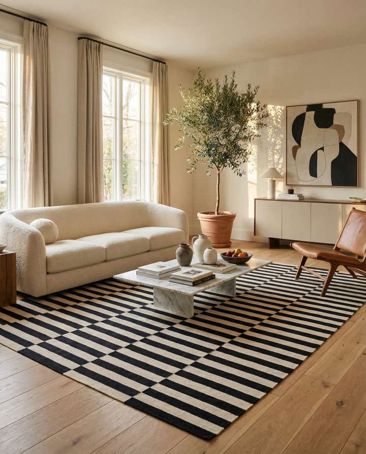 6' 8 x 9' 9 Hand Woven Kilim Modern Wool Rug