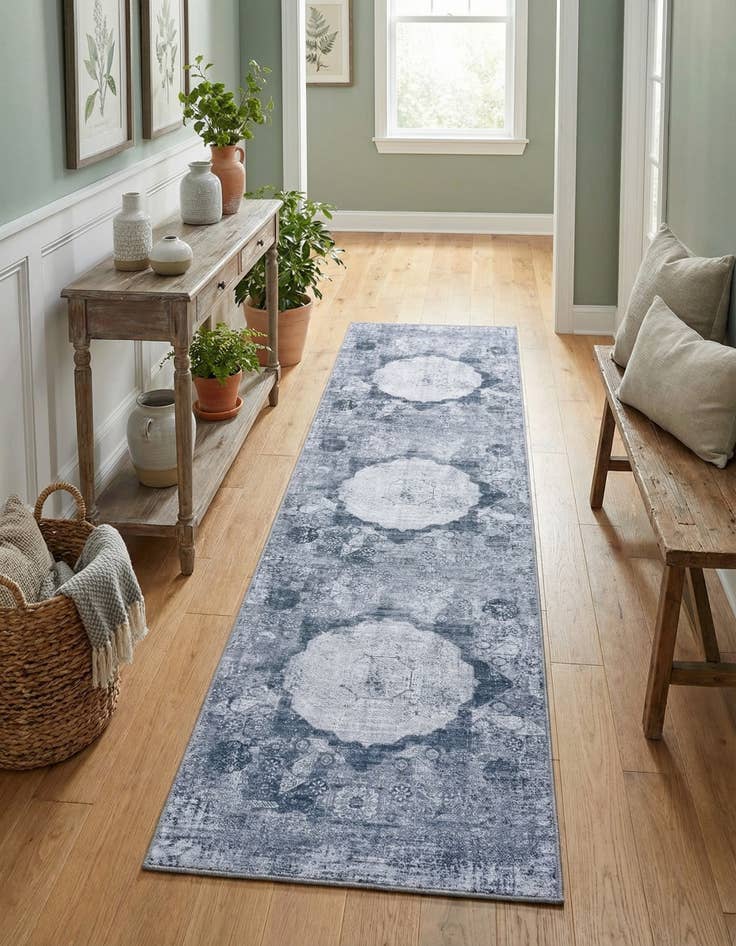 Detail image of 2' x 8'  Washable Yara Runner Rug