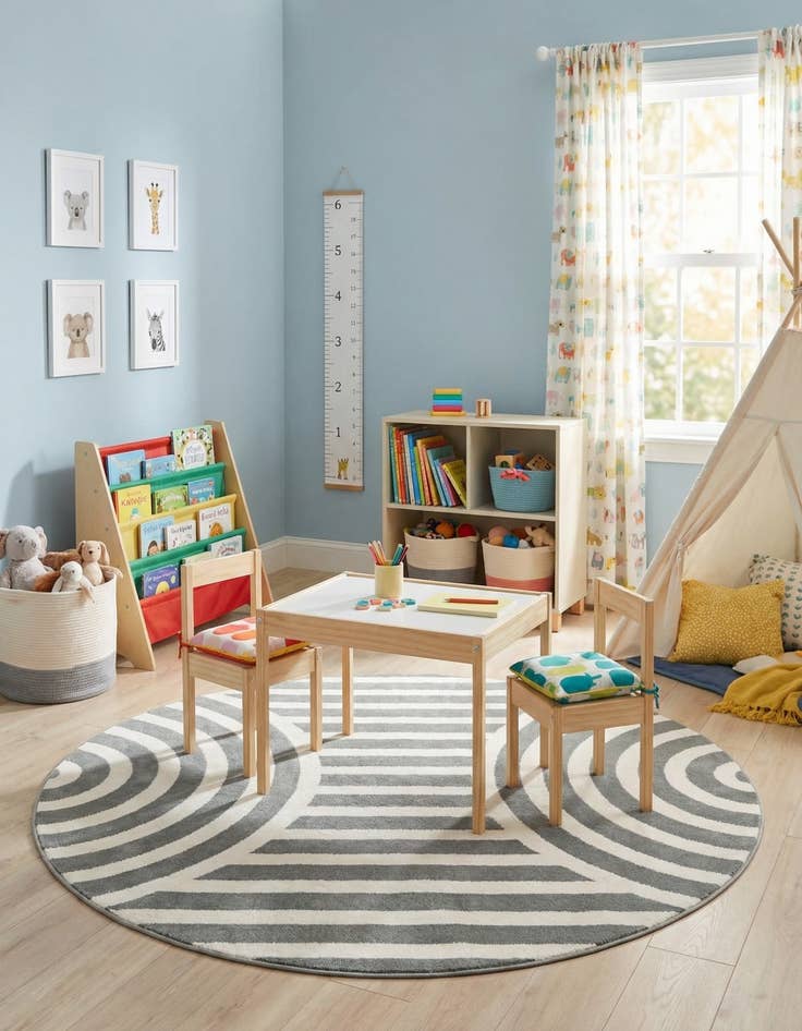 Detail image of 4' x 4' Whimsy Kids Round Rug