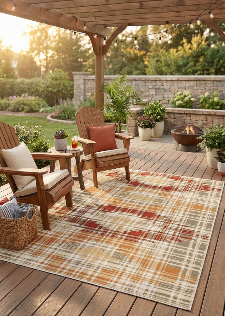 5' 3 x 7' 7 Easy-Clean Modern Indoor / Outdoor Rug