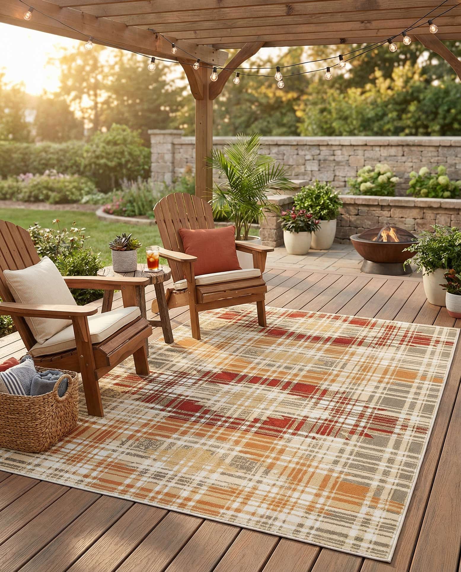 5' 3 x 7' 7 Easy-Clean Modern Indoor / Outdoor Rug