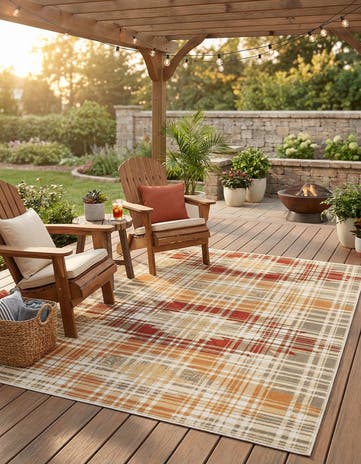 5' 3 x 7' 7 Easy-Clean Modern Indoor / Outdoor Rug