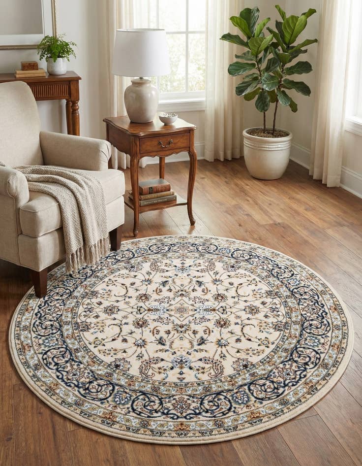 Detail image of 4' x 4' Nain Design Round Rug
