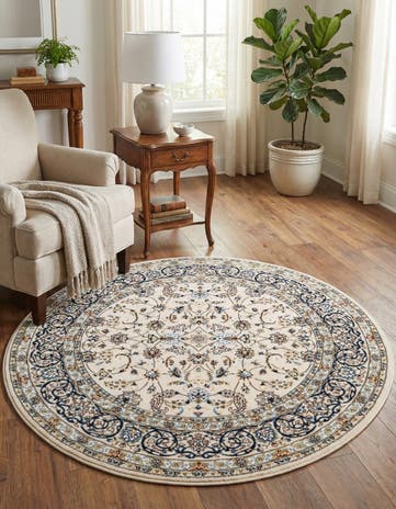 4' x 4' Nain Design Round Rug