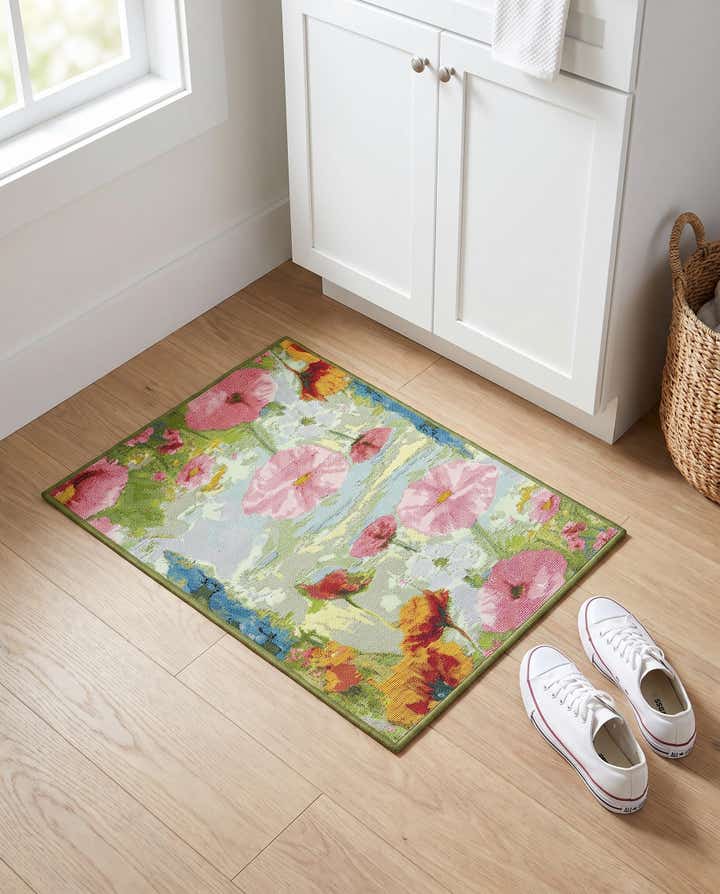 60cm x 95cm Makkelijk schoon te maken Botanical Binnen / buiten Vloerkleed
