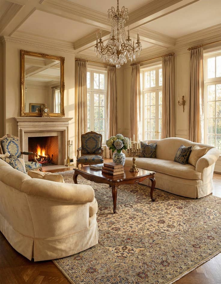 Detail image of 9' 5 x 12' 6 Kashan Wool Rug