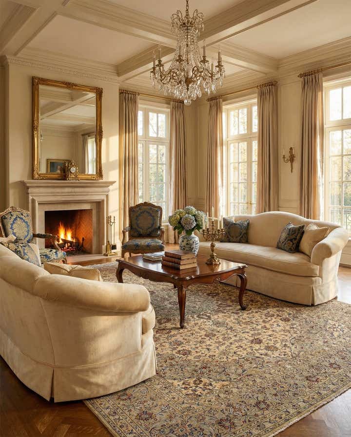 9' 5 x 12' 6 Kashan Wool Rug