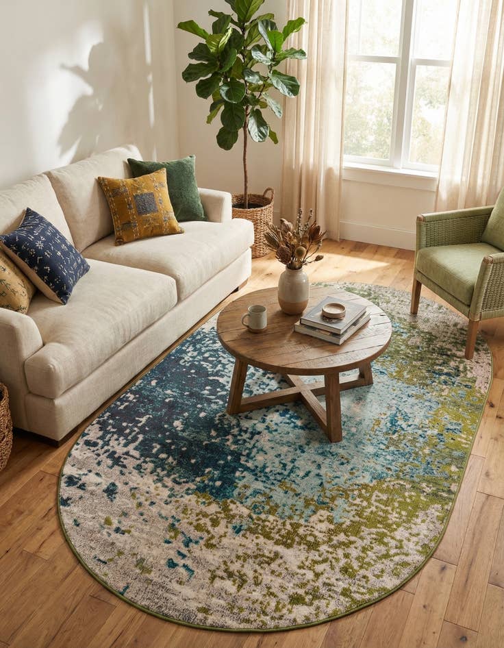 Detail image of 5' x 8'  Washable Casablanca Oval Rug