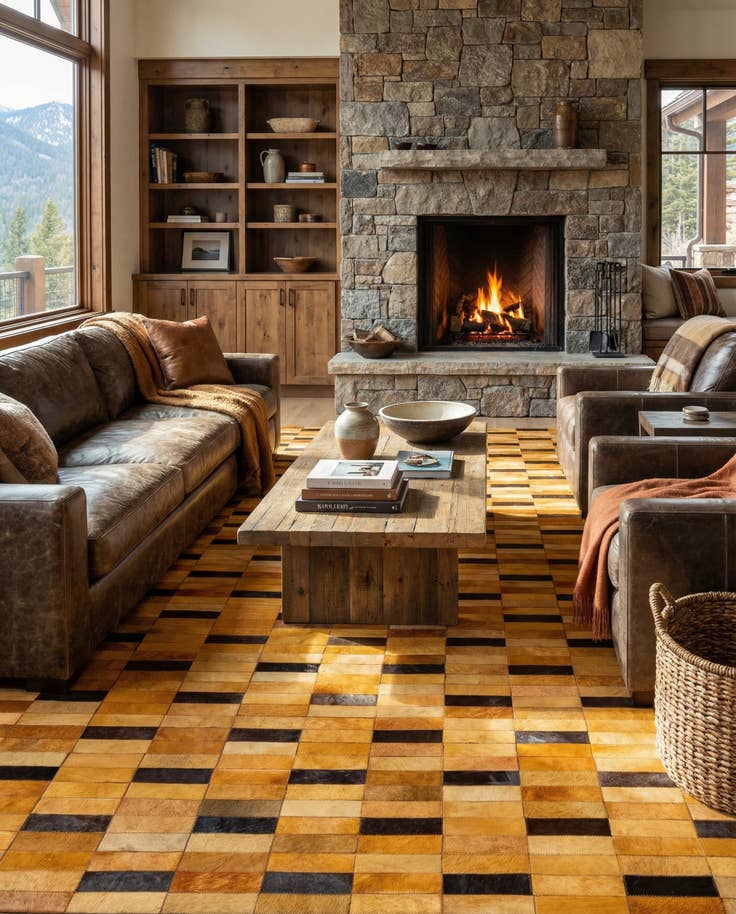 Detail image of 5' x 7' 11 Cowhide - Patchwork Rug