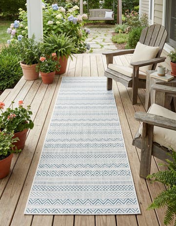 2' x 6' Easy-Clean Ribbon Indoor / Outdoor Runner Rug