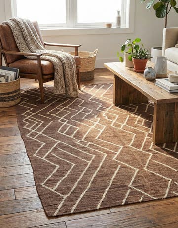 4' 4 x 6' Hand Woven Kilim Modern Wool Rug