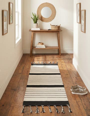 2' 2 x 6' 1 Hand Woven Chindi Cotton Runner Rug