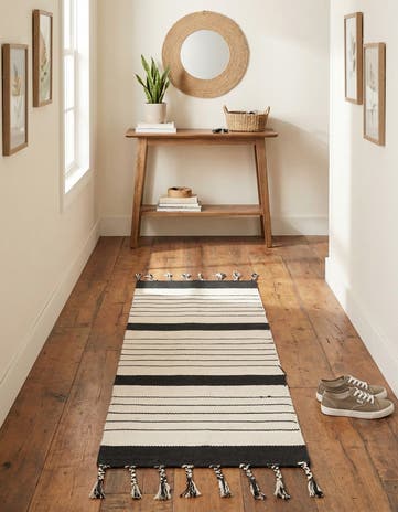 2' 2 x 6' 1 Hand Woven Chindi Cotton Runner Rug