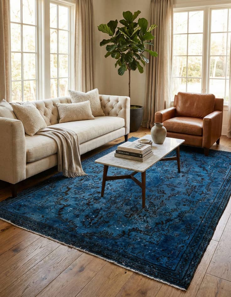 Detail image of 5' 2 x 8' 6 Hand Knotted Ultra Vintage Persian Wool Rug