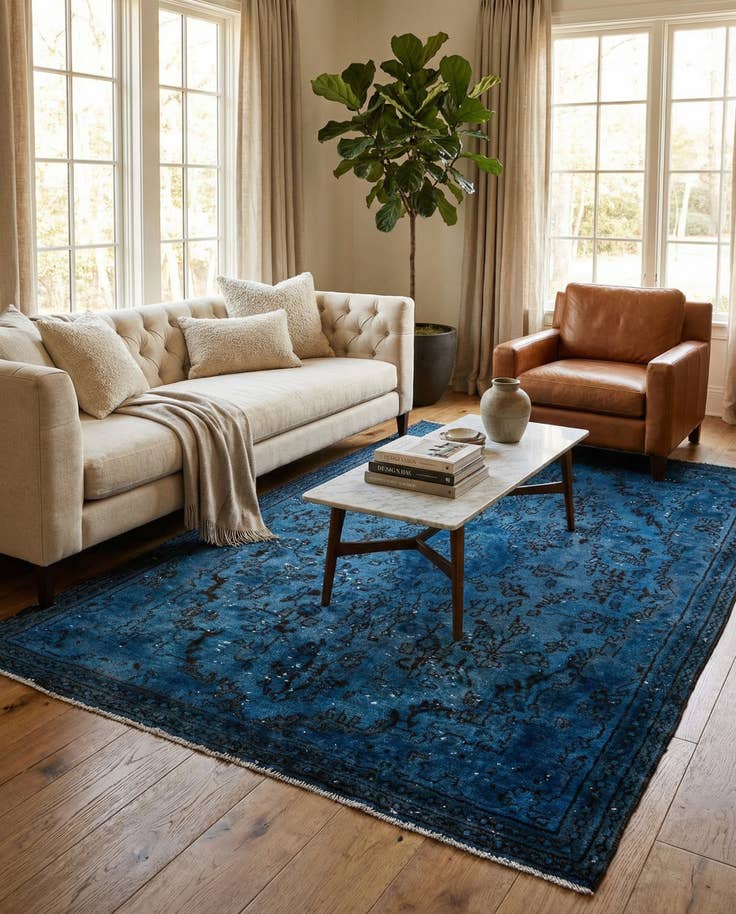 Detail image of 5' 2 x 8' 6 Hand Knotted Ultra Vintage Persian Wool Rug