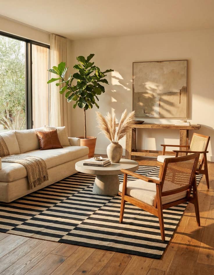 Detail image of 5' 9 x 7' 9  Hand Woven Kilim Modern Wool Rug