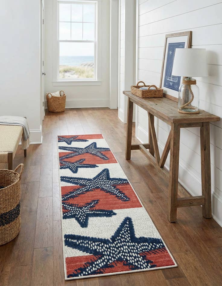 Detail image of 2' x 10'  Washable Belize Indoor / Outdoor Runner Rug