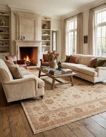 8' 3 x 12' 11 Hand Knotted Peshawar Ziegler Rug