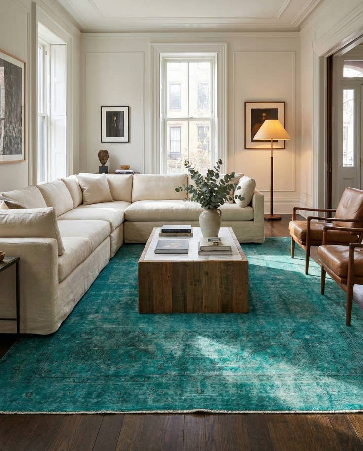 Detail image of 9' 8 x 13' Hand Knotted Ultra Vintage Persian Wool Rug