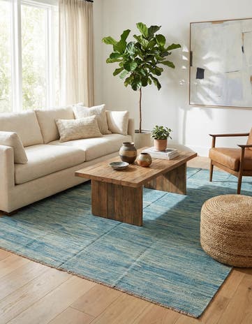 5' x 6' 6 Hand Woven Kilim Modern Wool Rug