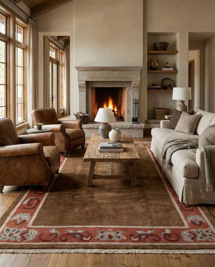 6' 8 x 10' 4 Hand Knotted Tibet Wool Rug