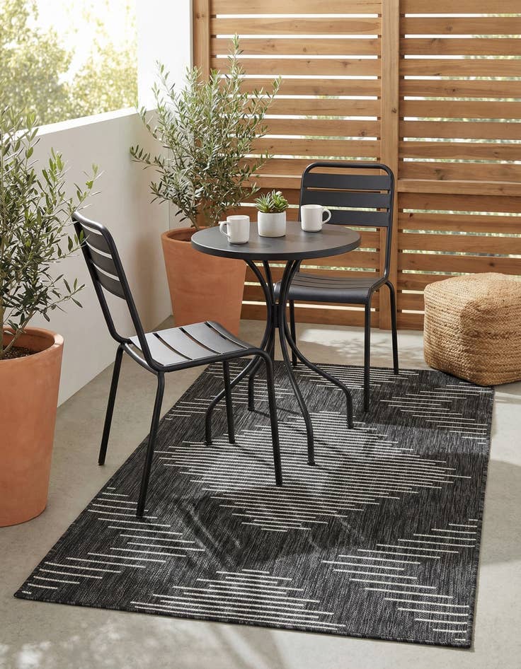 Detail image of  3' x 5' 3  Washable Modern Indoor / Outdoor Rug