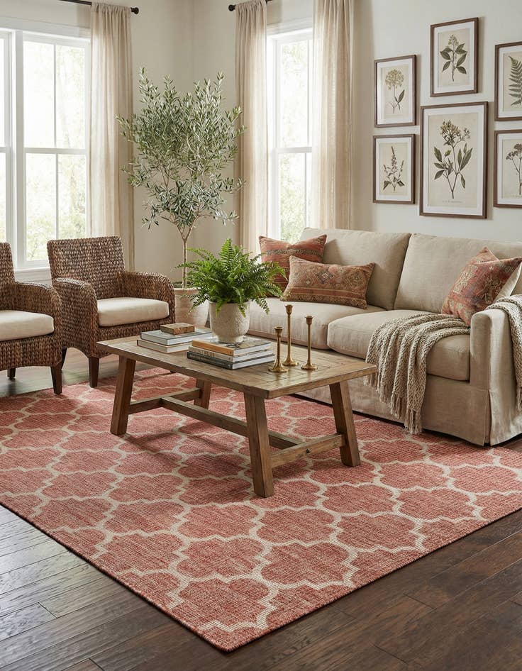 Detail image of 6' x 9'  Washable Trellis Indoor / Outdoor Rug