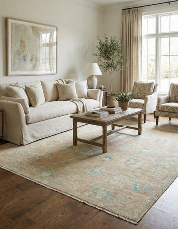 8' 3 x 10' 4 Hand Knotted Oushak Wool Rug
