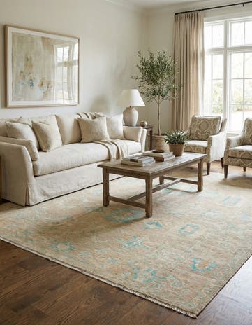 8' 3 x 10' 4 Hand Knotted Oushak Wool Rug