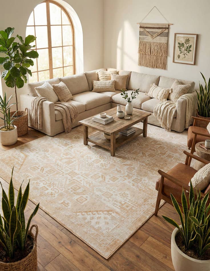 Detail image of 10' x 14'  Washable Aztec Indoor / Outdoor Rug