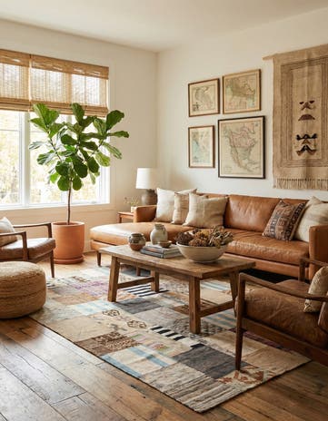 6' 6 x 9' 10 Hand Woven Kilim Patchwork Wool Rug
