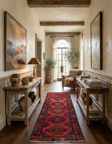 2' 6 x 9' 6 Hamedan Wool Runner Rug