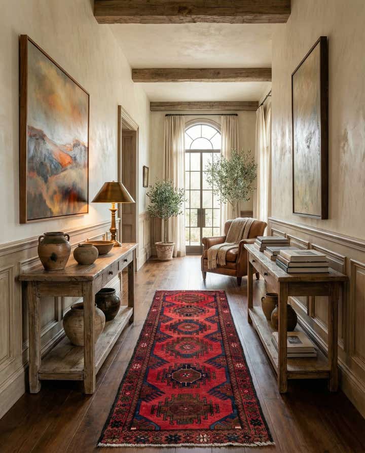 2' 6 x 9' 6 Hamedan Wool Runner Rug