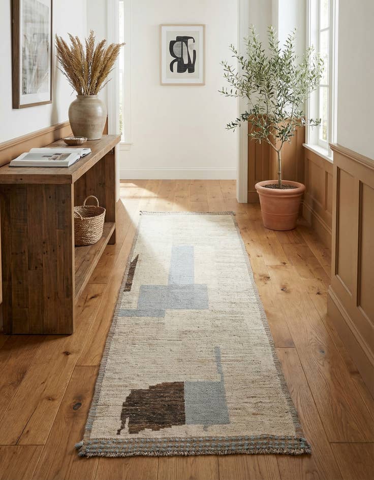 Detail image of 3' 3 x 10' 2  Hand Knotted Moroccan Wool Runner Rug