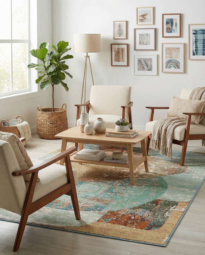 4' 1 x 6' 1 Easy-Clean Modern Indoor / Outdoor Rug