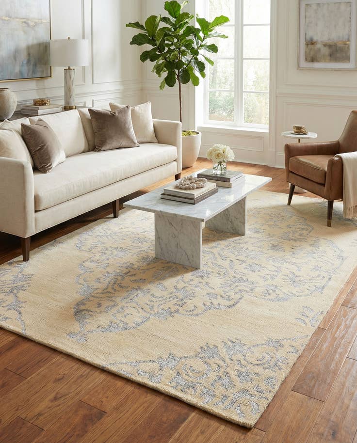 Detail image of 4' 10 x 8' Hand Knotted Darya Rug