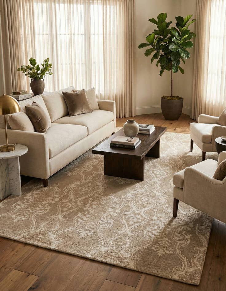 Detail image of 5' 10 x 9'  Hand Knotted Darya Rug