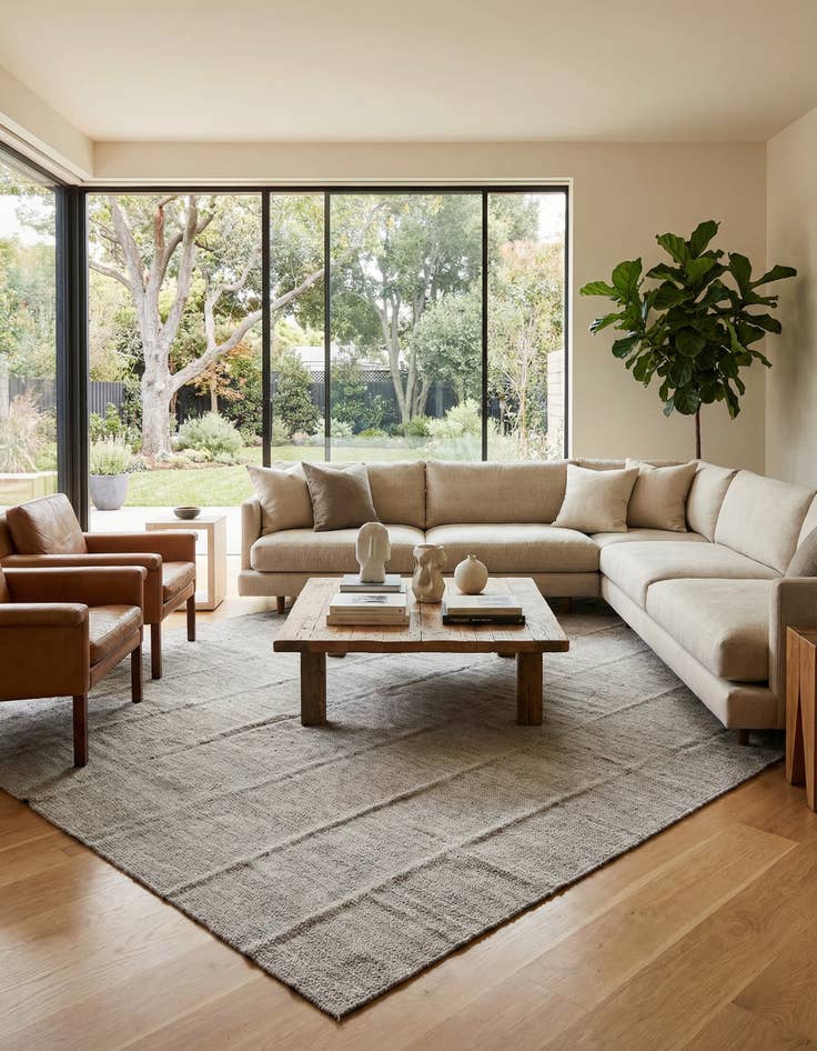 Detail image of 13' 11 x 18' 4  Hand Woven Kilim Modern Wool Rug